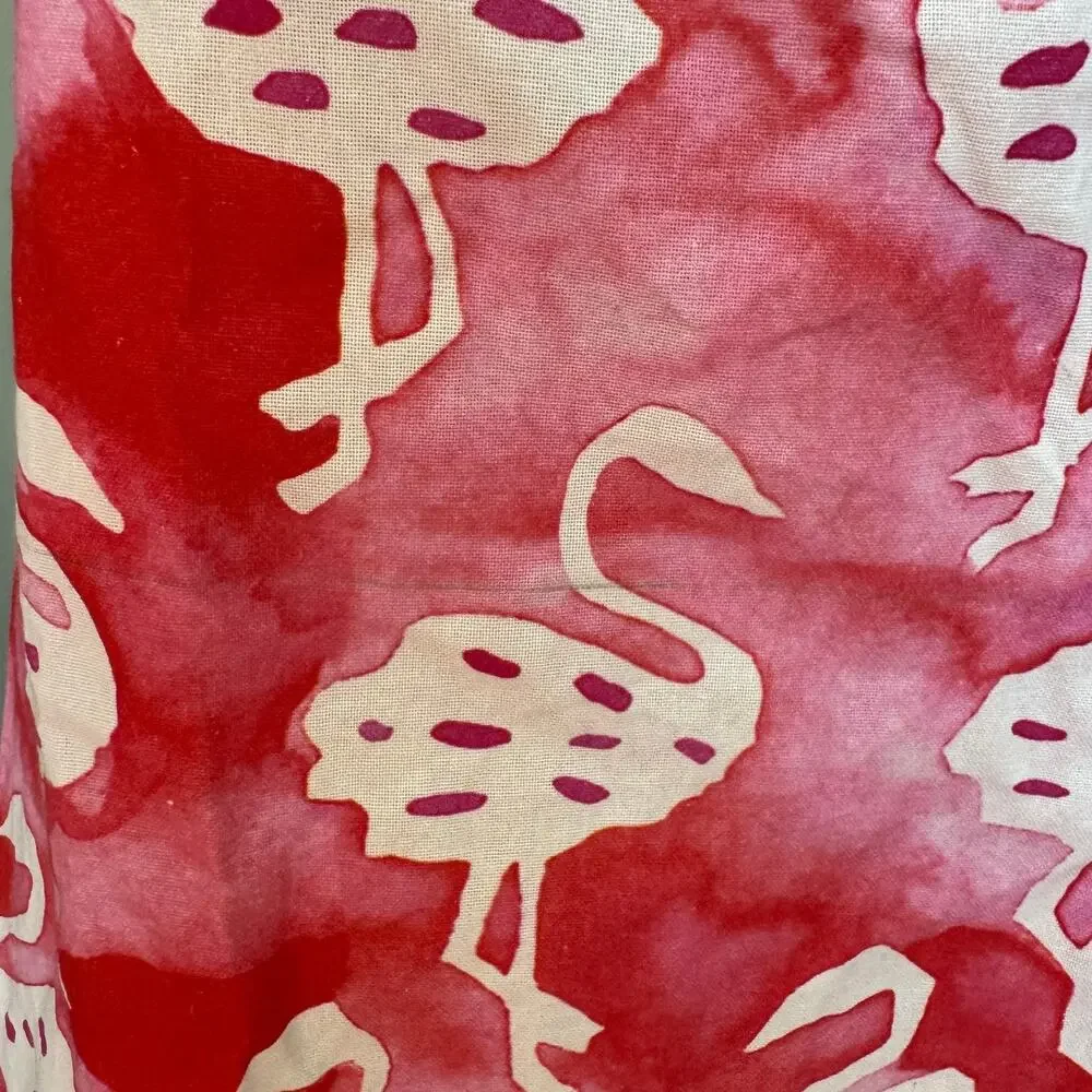ANTHROPOLOGIE Apron Pink Flamingo Print 100% Cotton Tassels - Picture 11 of 11
